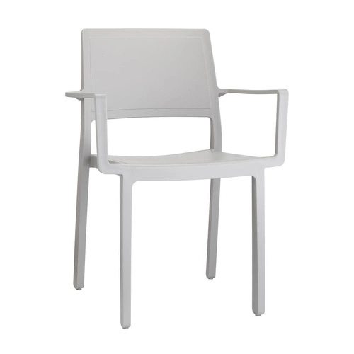 Krzesło ogrodowe z podłokietnikami Kate SCAB Design szare, sztaplowane, łatwe czyszczenie
