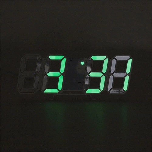 Nowoczesny zegar budzik cyfrowy LED Intesi biały do sypialni na szafkę nocną