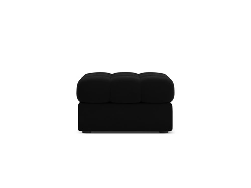 Pufa welurowa Justin czarna pikowana do salonu glamour nowoczesna 60x60 cm BESO LUX