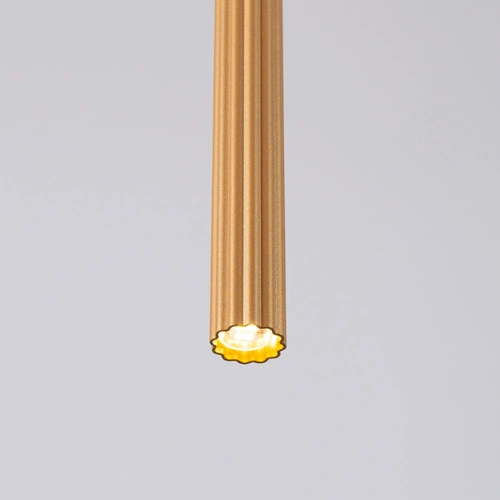 Nowoczesna złota lampa wisząca ARCHE 1 regulowana do salonu, sypialni lub jadalni