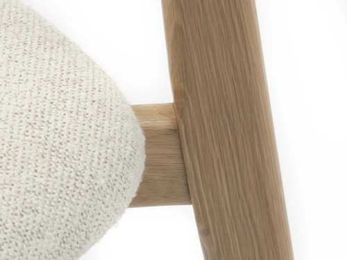 Krzesło drewniane Milos białe boucle do jadalni skandynawskie nowoczesne dębowe