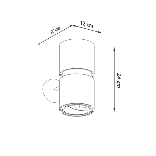 Kinkiet ścienny KUKKIA czarny nowoczesny metalowy loftowy do salonu i sypialni Thoro