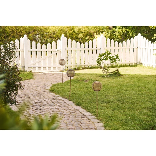 Lampion ogrodowy solar LED Carlisle House Nordic, brązowy 70 cm IP44