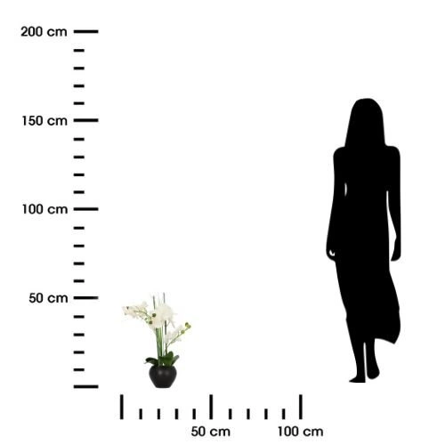 Sztuczny storczyk Atmosphera biały nowoczesny do salonu 53 cm jak żywy w doniczce