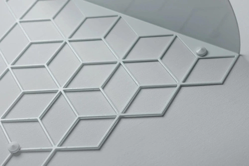 Półka ścienna Stiga biała metalowa owalna nowoczesna do salonu i kuchni POLYHEDRA