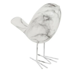 Figurka dekoracyjna Bird Olen 19cm biała marmur glamour do salonu Atmosphera