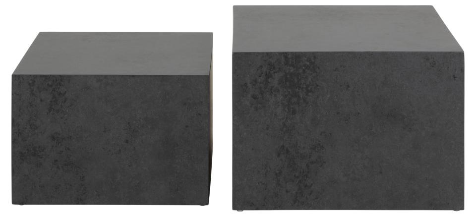 Zestaw 2 stolików kawowych Dice czarny loftowy kwadratowy do salonu nowoczesny Actona