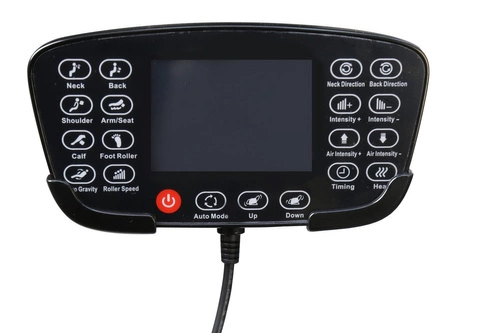 Fotel masujący rozkładany Taya kremowy ekoskóra z podgrzewaniem i podnóżkiem do salonu