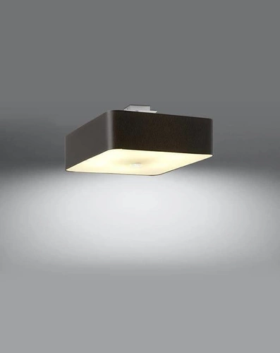 Plafon kwadratowy czarny Lokko 45 cm nowoczesny do salonu, sypialni lub kuchni Sollux