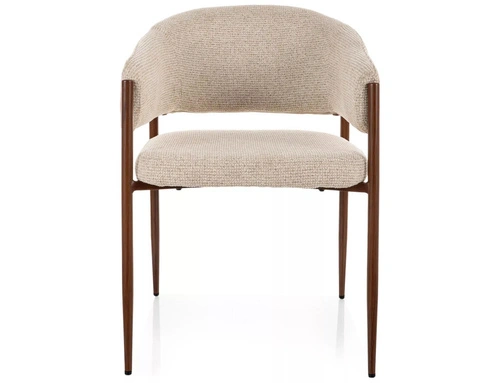 Krzesło Kapia tapicerowane beżowe z podłokietnikami do jadalni