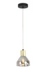 Lampa wisząca Gregory czarny brąz 1x40W  E14 klosz dymiony