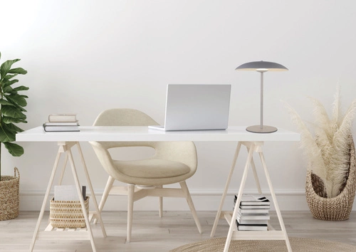 Lampa stołowa LED Lund nowoczesna biała metalowa do salonu i sypialni ciepłe światło