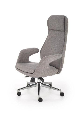 Fotel biurowy ergonomiczny Lix popielaty obrotowy na kółkach z podłokietnikami do biura