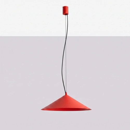 Lampa wisząca FINT czerwona LED do salonu regulowana 50 cm