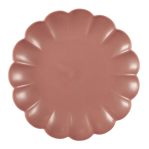 Talerz deserowy różowy Iris 20,5 cm okrągły nietłukący do zmywarki Intesi