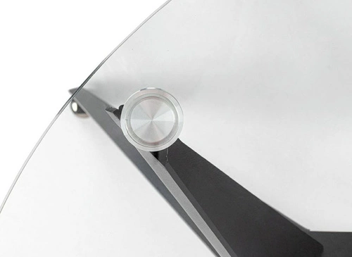 Stół okrągły szklany Troy 90 cm czarny nowoczesny do jadalni i salonu loftowy Intesi