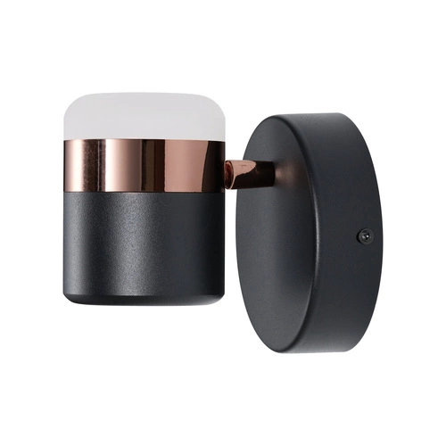 Kinkiet ścienny POCCO LED czarny nowoczesny 16 cm z ruchomą głowicą do sypialni
