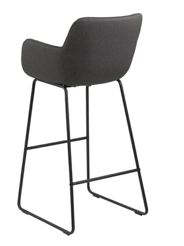 Hoker tapicerowany z oparciem Lisa Actona szary glamour do kuchni i jadalni 76 cm