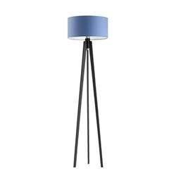 Lampa podłogowa MIAMI abażur niebieski stelaż hebanowy