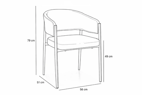 Krzesło Kapia tapicerowane beżowe z podłokietnikami do jadalni