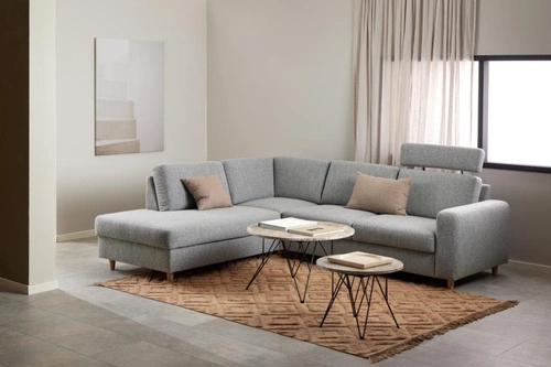 Stolik kawowy Prunus okrągły 80 cm marmurowy szary nowoczesny loft do salonu Actona