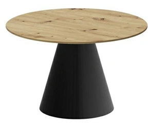 Stolik kawowy Ayden okrągły 80 cm nowoczesny dąb artisan czarny