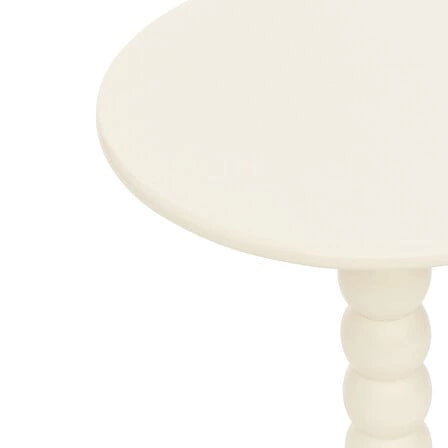 Stolik kawowy Chamlo okrągły biały drewniany nowoczesny do salonu Atmosphera 38 cm