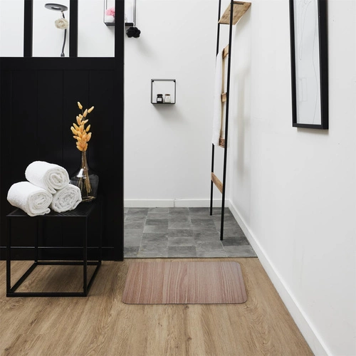 Intesi dywanik łazienkowy z mikrofibry ultra chłonny brązowy Wood 40x60 cm nowoczesny