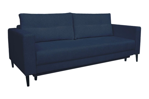 Sofa rozkładana Lara 3 osobowa z funkcją spania i pojemnikiem niebieska do salonu