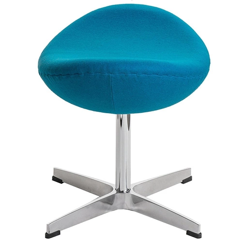 Podnóżek tapicerowany Jajo niebieski jasny kaszmir obrotowy glamour do salonu D2.DESIGN