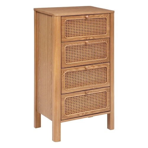 Komoda z szufladami Tira Atmosphera rattanowa drewniana 55 cm boho do sypialni i salonu