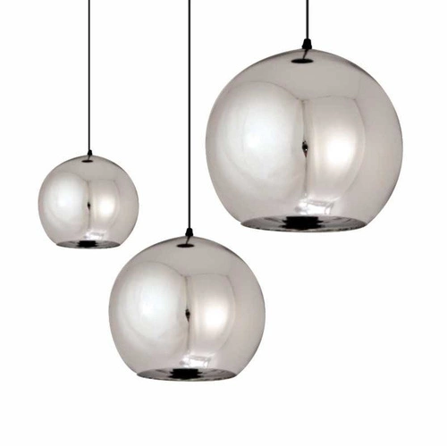 Lampa wisząca kula szklana MIRROR GLOW S chrom 25cm do salonu i nad stół