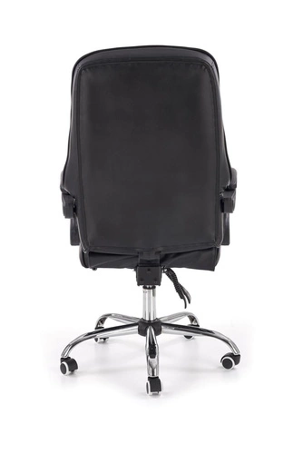 Fotel biurowy ergonomiczny Nalvi czarny z podnóżkiem skórzany obrotowy do biura