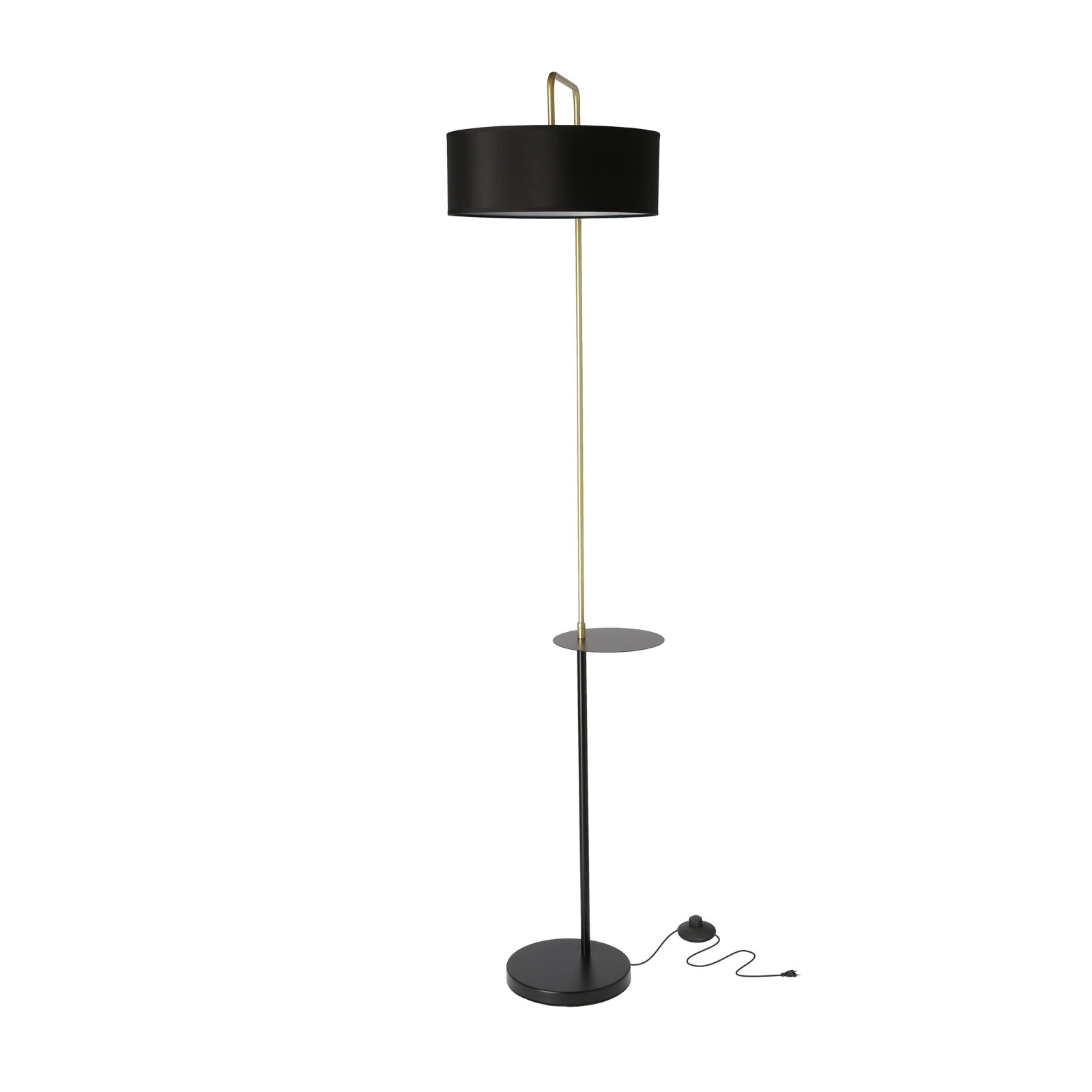 Lampa podłogowa Impact czarny+złoty matowy 1x40W E27 abażur czarny