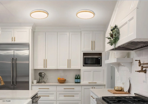 Lampa sufitowa Gandava plafon 18W LED 29cm biało drewniany 4000K