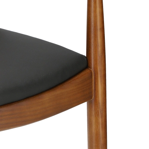 Krzesło drewniane President D2.DESIGN do jadalni z podłokietnikami retro tapicerowane eco skóra
