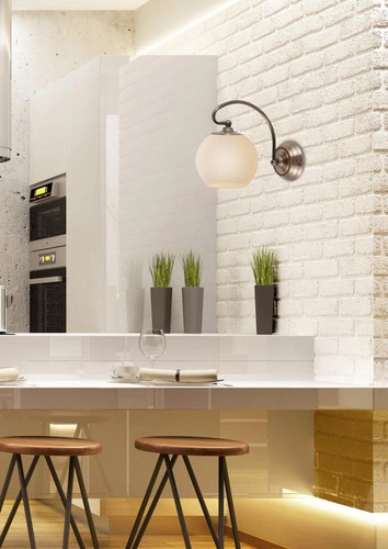 Kinkiet ścienny Orbit glamour miedziany z kremowym abażurem do salonu i sypialni CANDELLUX