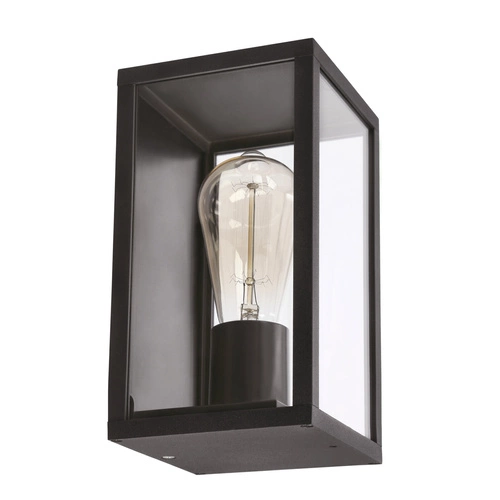 Kinkiet zewnętrzny Hoya lampa ogrodowa  elewacyjna prostokątna 12x22cm czarny 1x60W E27 IP44