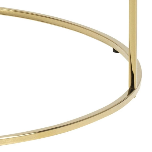 Stolik kawowy Bolton okrągły 80 cm biały marmurowy szklany złoty nowoczesny do salonu Actona