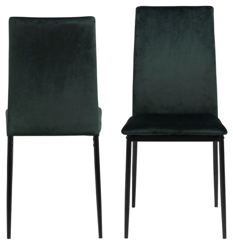 Actona Demina krzesło do jadalni tapicerowane welur zielone