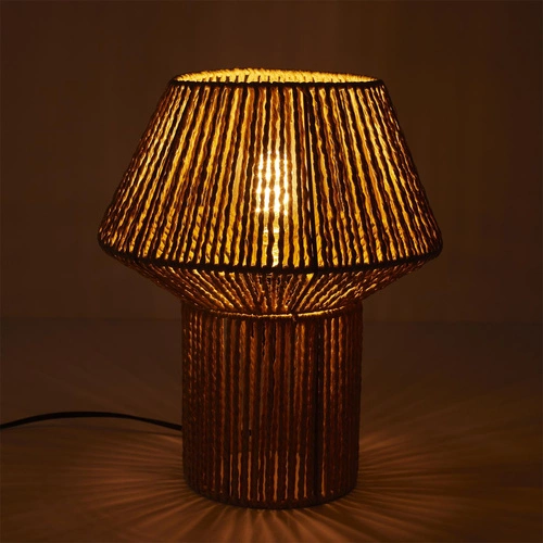 Lampka nocna do sypialni Shade boho Intesi pleciona sznurkowa naturalna skandynawska 33 cm