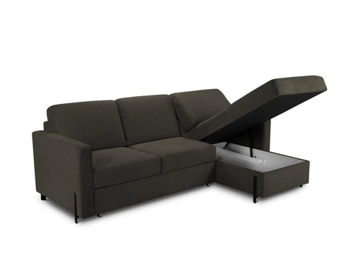 Narożnik z funkcją spania Gabriel Dark Grey Structured Fabric prawostronny