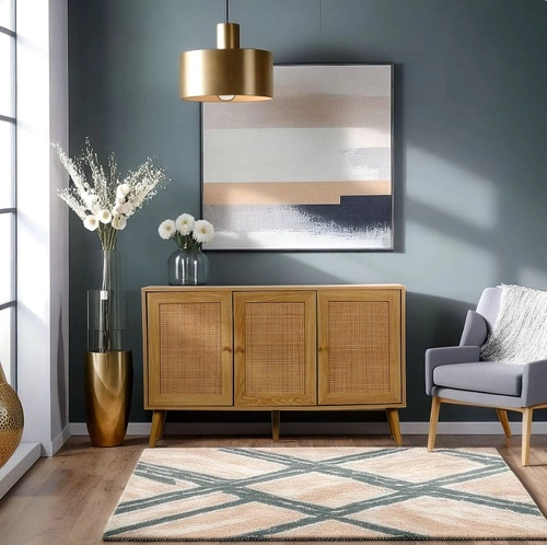 Komoda Ballo drewniana boho z rattanowymi frontami na nóżkach 115 cm do salonu Intesi