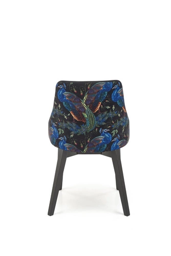 Krzesło do jadalni Arkansas czarne welurowe tapicerowane na drewnianych nogach nowoczesne Intesi