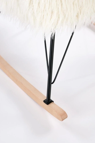 Fotel bujany Natsu kremowy do salonu nowoczesny boucle wypoczynkowy Intesi