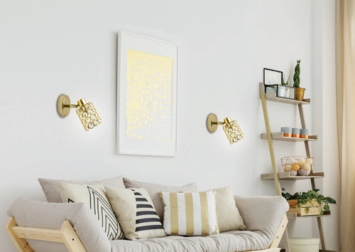 Kinkiet glamour York regulowany kryształowy różowe złoto do sypialni i salonu CANDELLUX