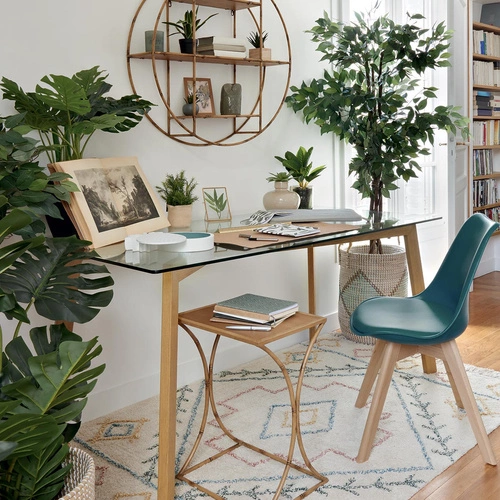 Stół do jadalni Taho Atmosphera nowoczesny szklany transparentny 150 cm na metalowych nogach