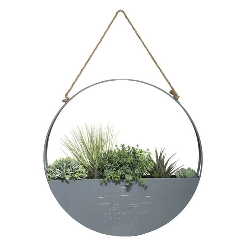 Doniczka ścienna metalowa Atmosphera rustykalna dekoracja do salonu z sukulentami 44 cm