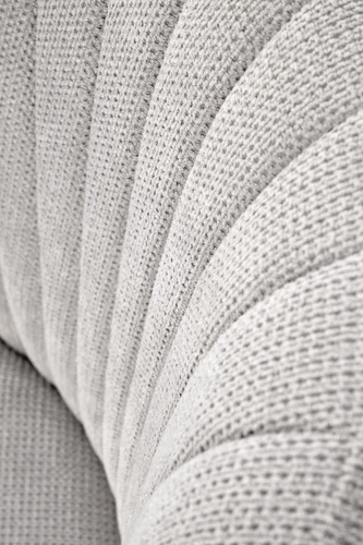 Krzesło tapicerowane Odile szare do jadalni i salonu nowoczesne z czarnymi nogami Intesi