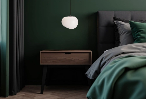 Lampa wisząca STONES czarny 25cm 1x40W  E27 klosz biały